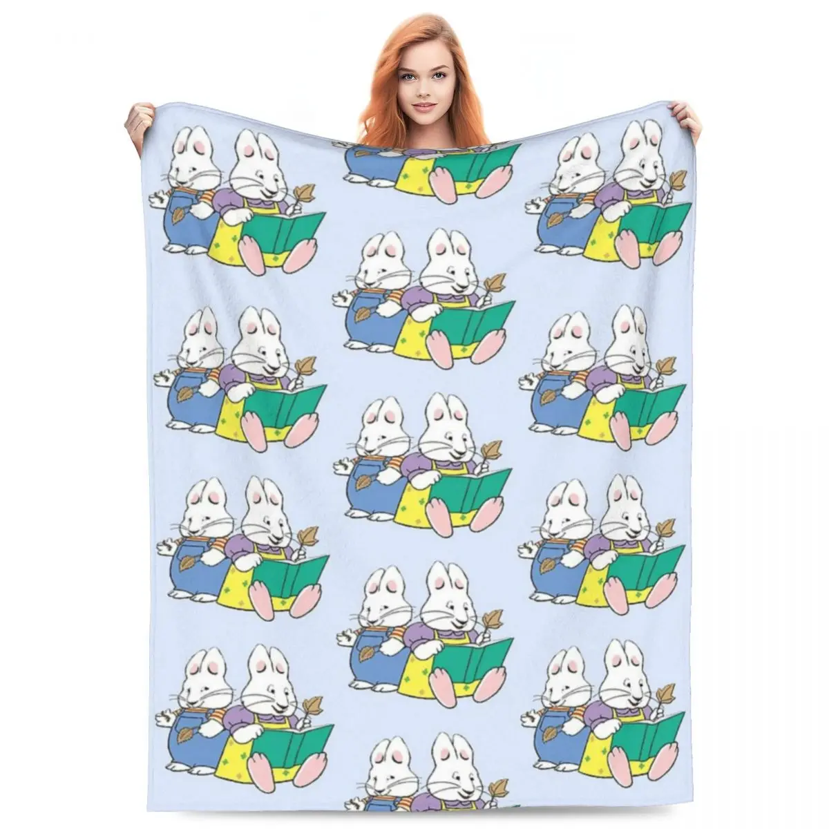 Throw Blanket Max And Ruby 2 Micro Fleece Blanket Four Sizes Cute Warm For Living Room AntiPilling Blanket