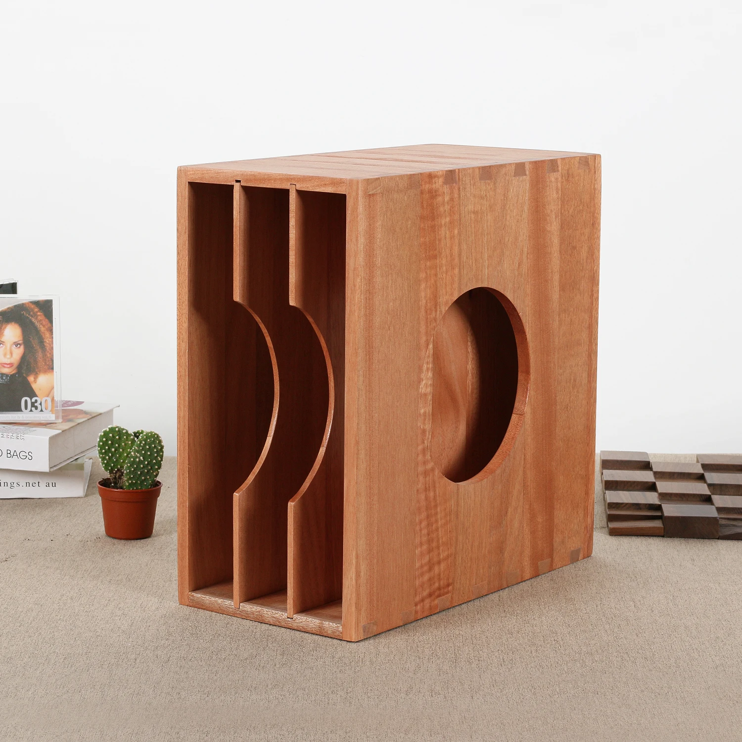 Wood Vinyl Record Storage Rack LP Storage Box Vinyl LP Record Storage Holder  Blu-ray Disc Rack CD Rack