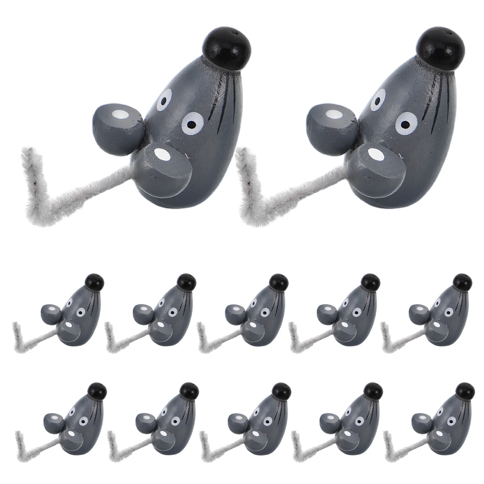 15 stks Creatieve Houten Mini Nep Muizen Realistische Rat Voor Halloween Prank Decoratieve Dieren Hangende Ornament