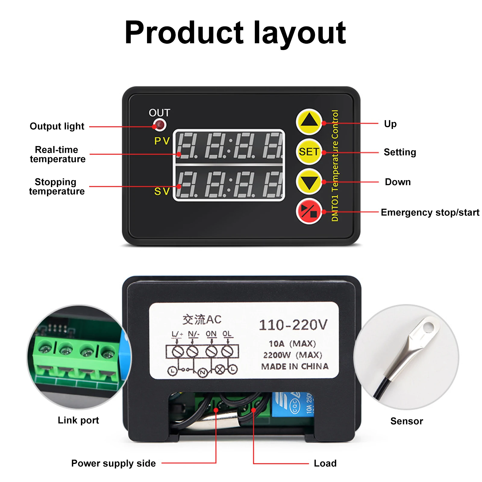 New Microcomputer Temperature Controller 1pcs Temperature Controller Intelligent Constant Temperature Microcomputer Controller