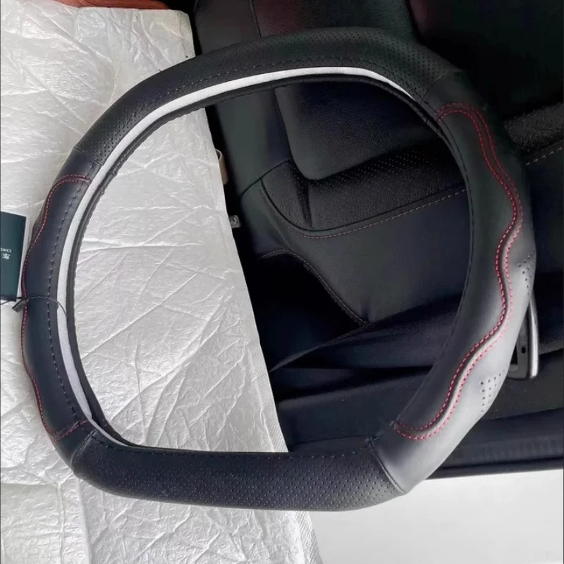 Four Season Universal Breathable Leather Steering Wheel Cover for Car Fit for JETOUR Traveler T2 2024 Car Interior Decoration