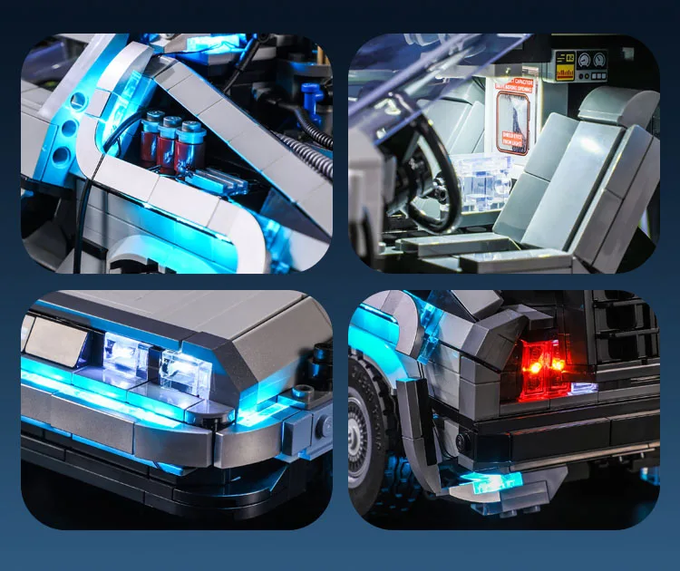 مجموعة الإضاءة لـ LEGO DeLorean DMC-12 العودة إلى آلة الزمن المستقبل 10300 مجموعة لا تشمل كتلة البناء (مجموعة إضاءة LED فقط) #5