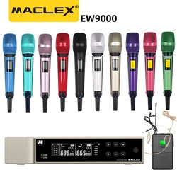 Maclex EW9000 UHF Long Distance Dual Channel Dual Handheld Professional Wireless Microphone System Stage Performance Dynamic