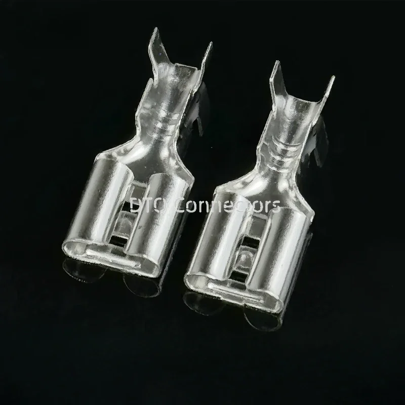 100pcs 2.2/2.8/4.8/6.3 Plug Spring Terminal Wiring Plug Spring 110/187/250 Plug Spring PVC Sheath Male Insert