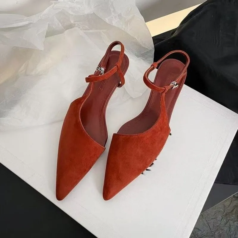 

Baotou Block Heel Simple Back Empty Back Lace-up Commuter Spring and Summer Women's Sandals