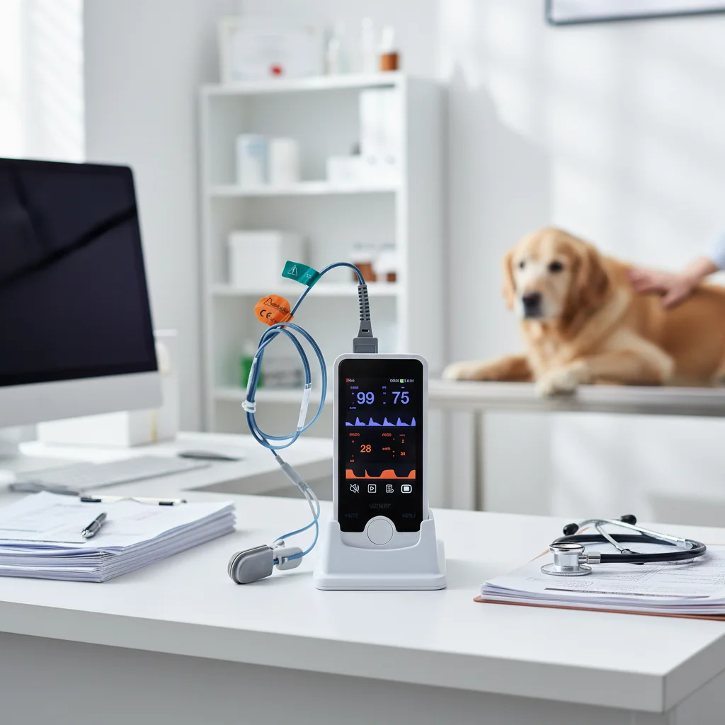 BM Seven ColorEnery Portable Digital Handheld Class II Veterinary Pulse Oximeter for Dogs Cats Multi-parameter Vital Monitor