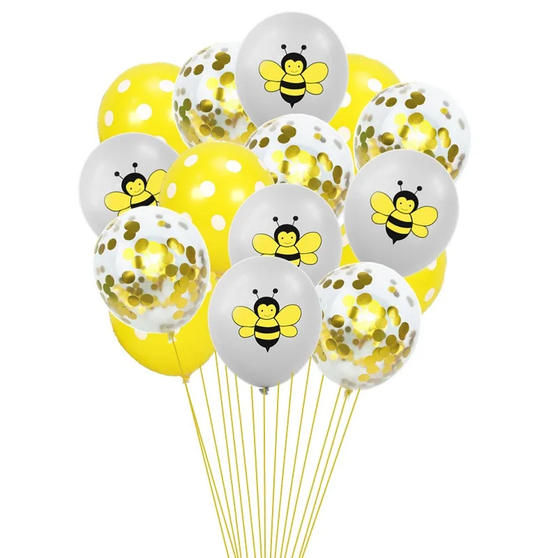 Cute Cartoon Bee Balloon Baby One Birthday Party Baloon Kids Favor Honeybee Theme Parti Balon Insect Theme Birthday Ballon