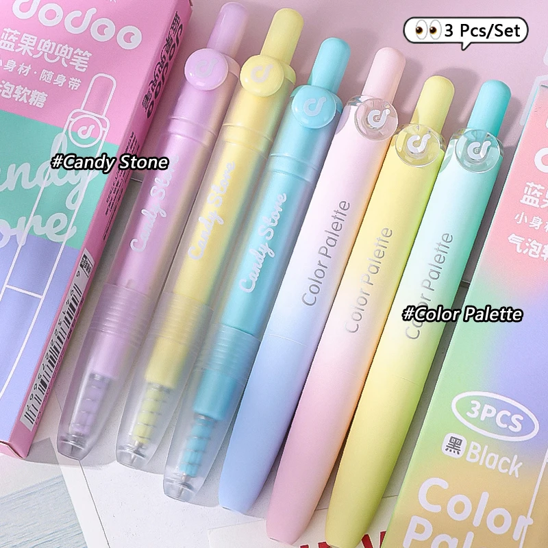 

3 шт./компл., мини-короткие портативные выдвижные гелевые ручки, градиентные яркие цвета, 0,5 мм, тонкие чернила, быстросохнущая гладкая ручка для письма