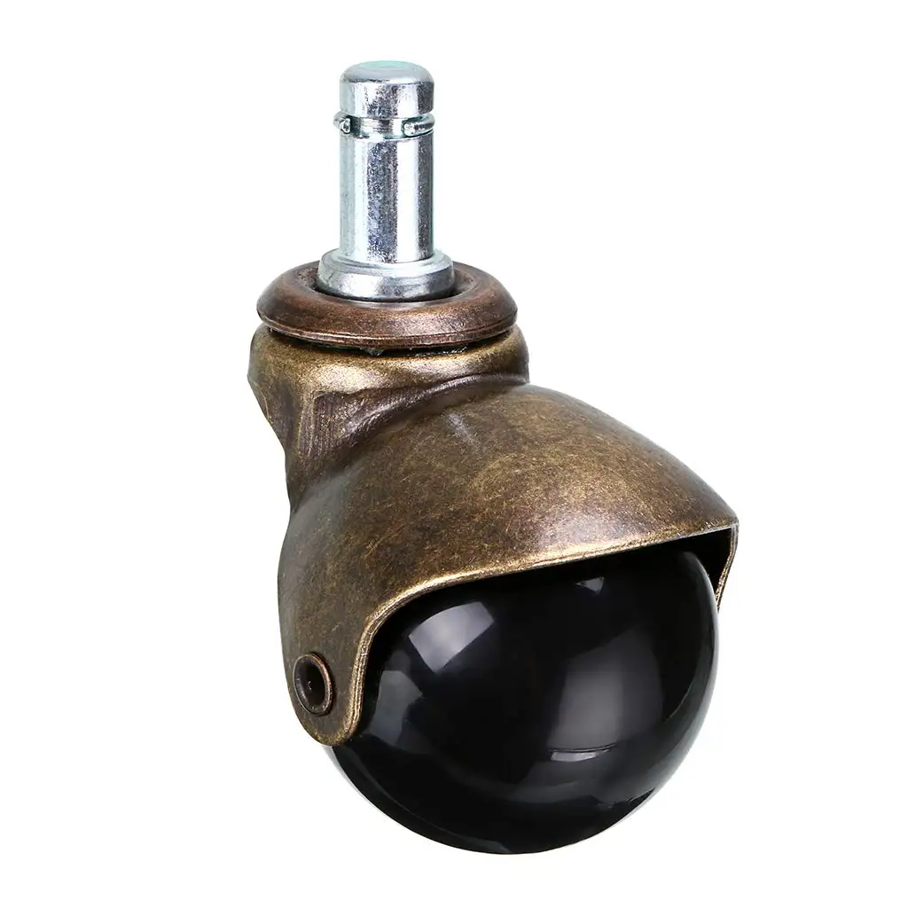 Ruote girevoli con anello di presa da 4 pezzi Ruote girevoli da 2 pollici per mobili Ruote girevoli vintage per scrivania Sedia in legno Supporto da caffè