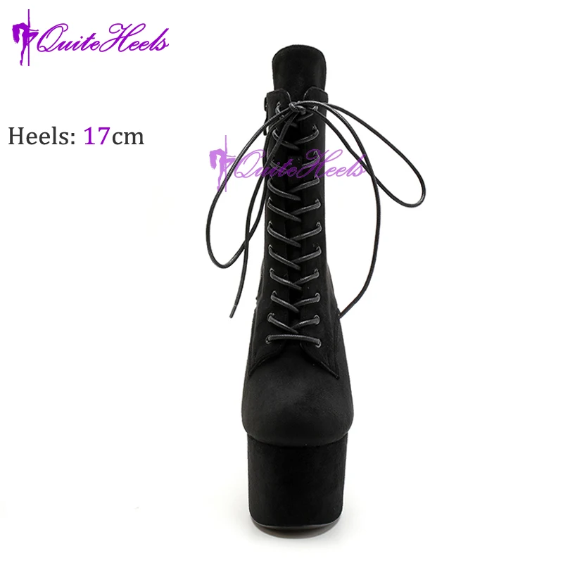 Hotales Black Matt Exotic Stripper Ankle Boots 17 20cm High Heels Platform Sexy Pole Dance Shoes Women 36-41