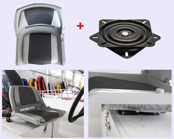 ABS Injection Molded Whole Sale Low Back Swivel Marine Seat With Soft Cushion Pad For Kayak And Fishing Boat