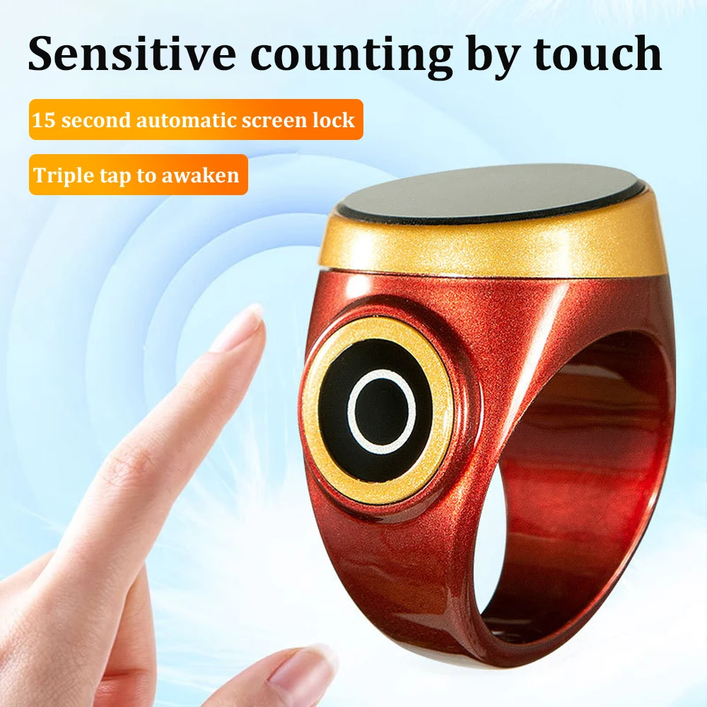 New Hand Press Electronic Digital Counting Counter Ethnic Style Portable Points Rechargeable Ring Ring Idea Tally Counter