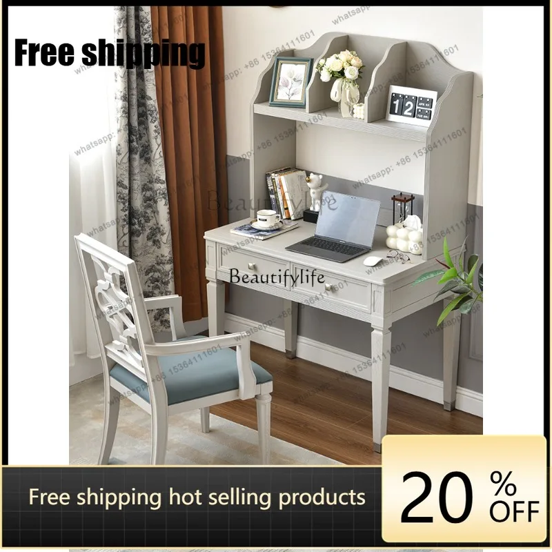 JJ American light luxury study furniture desk writing desk student computer with smoking desk