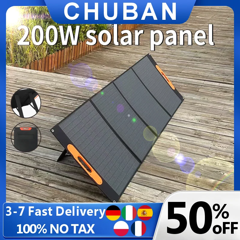 

Портативная солнечная панель 100 Вт, 200 Вт, IP68, водонепроницаемая складная солнечная панель, 60 Вт, резервное солнечное зарядное устройство для электростанции, кемпинга на колесах