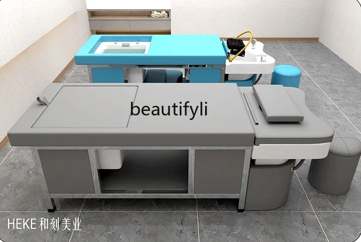 

07Thai Massage Foot Massage Bed Multifunctional Shampoo Bed Barber Shop Water Circulation Fumigation Head Treatment Bed