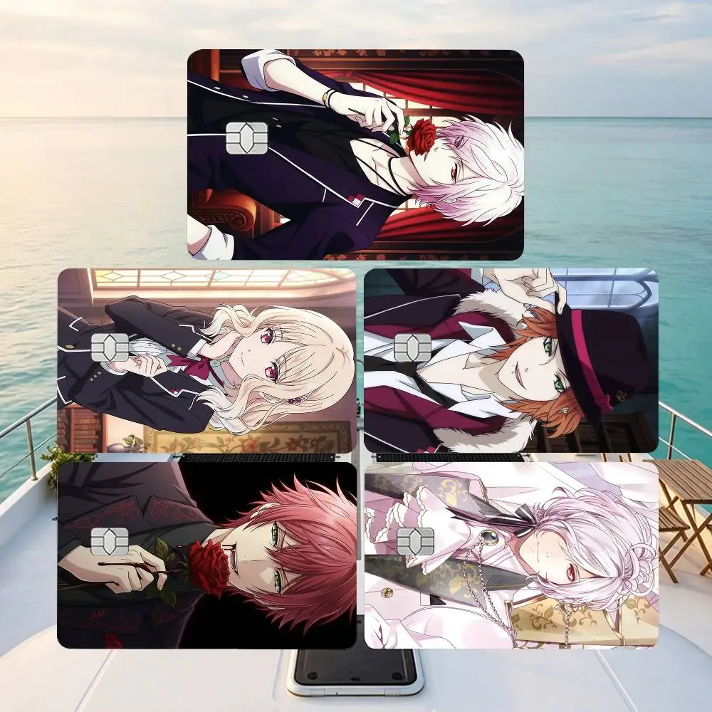 Cool Anime D-DIABOLIK LOVERS  Credit Card HD Stickers Game Card Decal Small Chip Waterproof Sticker Gift