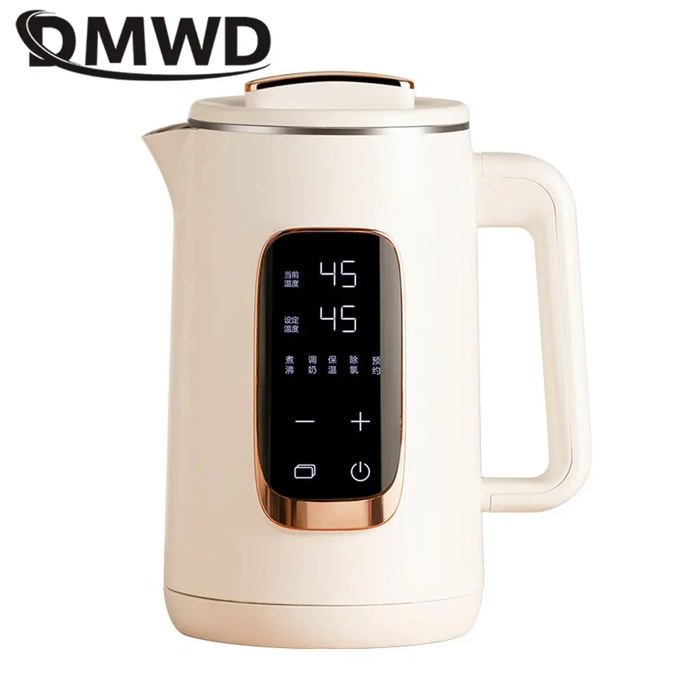 DMWD 1.5L Electric Kettle Portable Water Boiler Automatic Heating Pot Tea Coffee Maker Office Warmer 304 Stainless Steel 220V