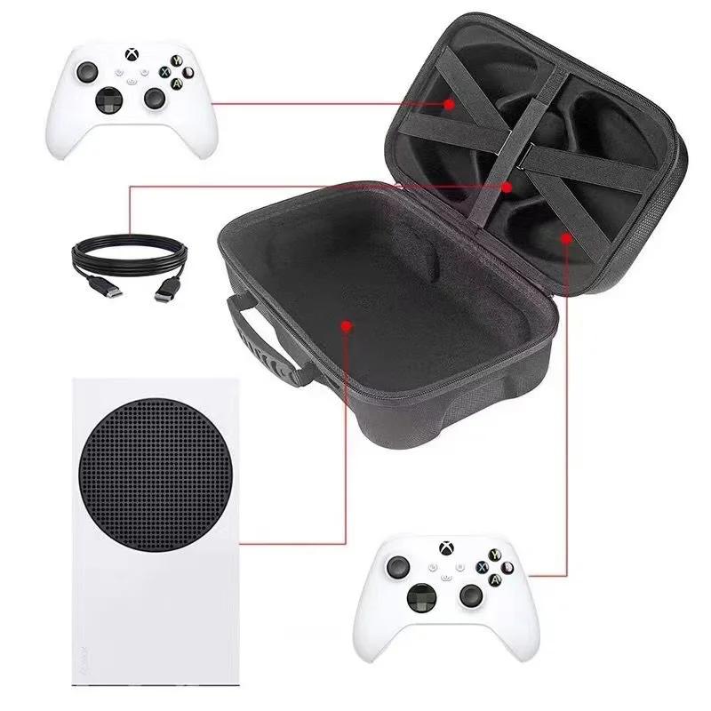 For Xbox Series S Game Console Controller Portable Storage Bag EVA Hard Shockproof Carrying Case for Xbox Series S Accessories