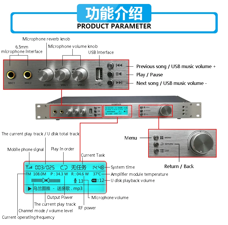 NIO-T50M 50-W-FM-Transmitter für Radiosender mit 5 km Reichweite und großer Reichweite
