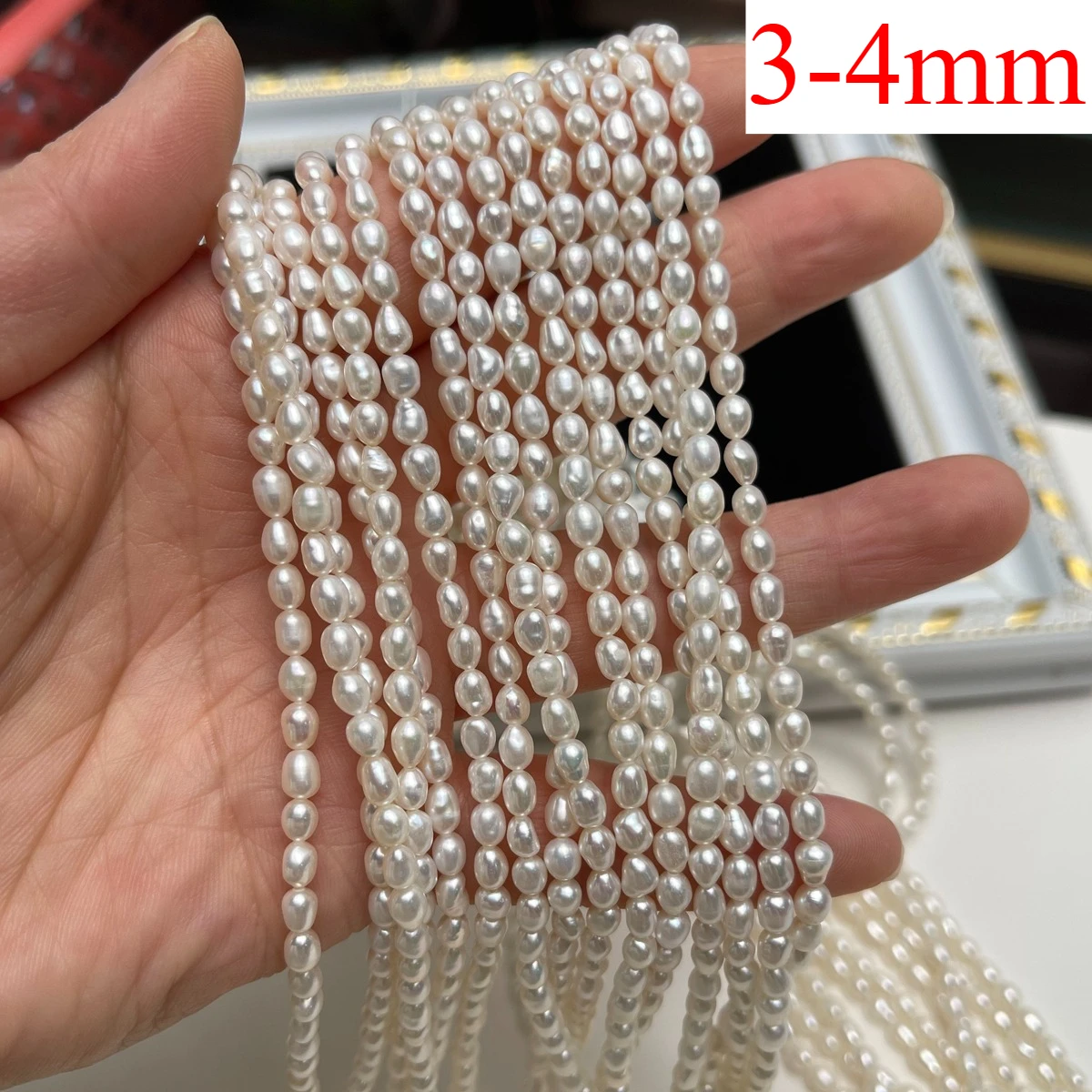 1,8-2 mm AA natuurlijke zoetwater kleine nabij ronde kraal parel geïsoleerde sieraden maken DIY ketting armband accessoires bruiloft vrouwen