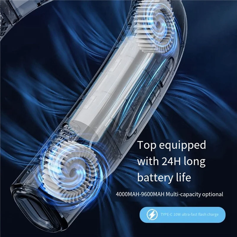 A59E-Портативный шейный вентилятор для кондиционера, полупроводниковый охлаждающий безлопастной вентилятор, перезаряжаемый подвесной персональный вентилятор