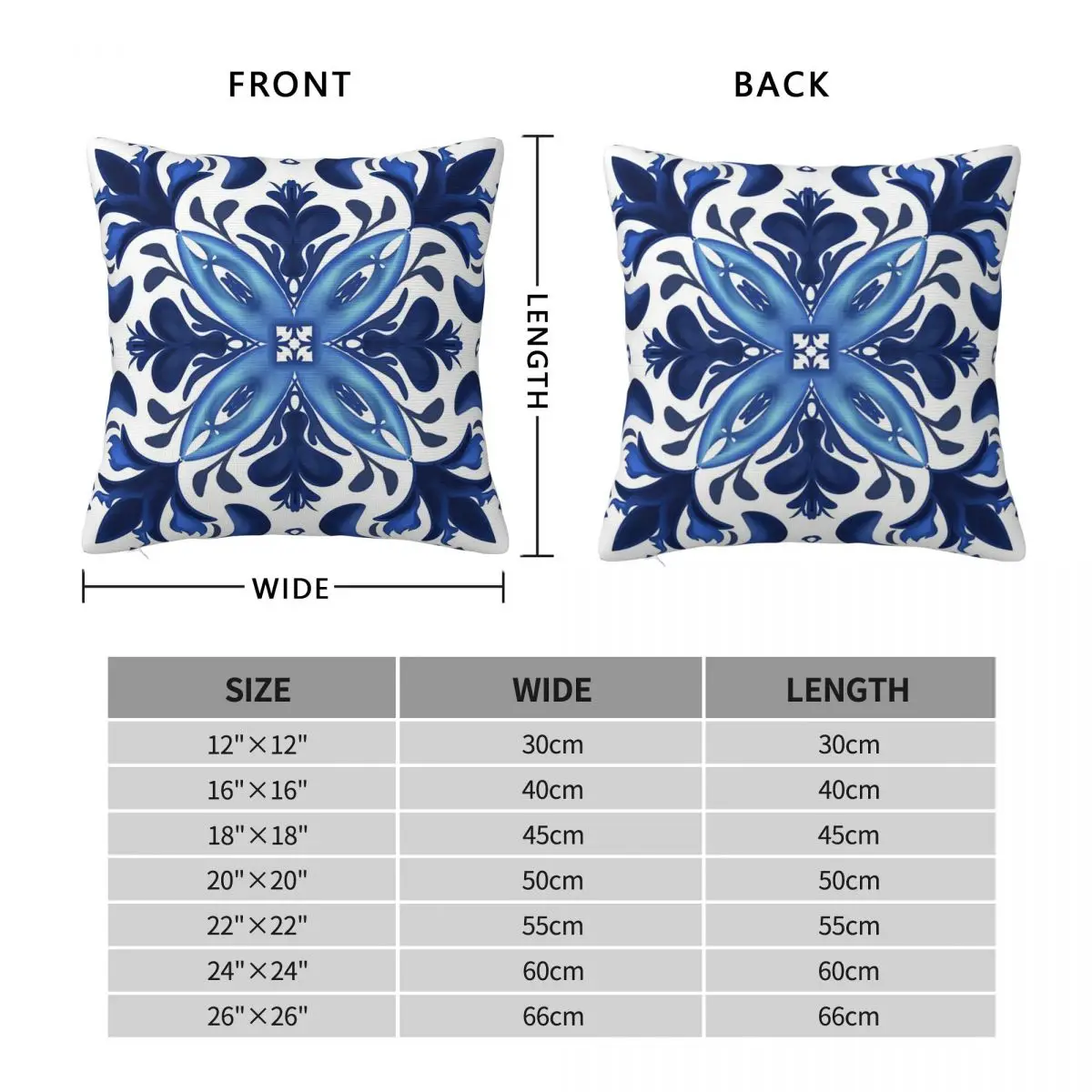 Sicilian Tiles,mediterranean,blue Tiles ,lemons Square Pillowcase Pillow Cover Cushion Decor Comfort Throw Pillow for Home Sofa