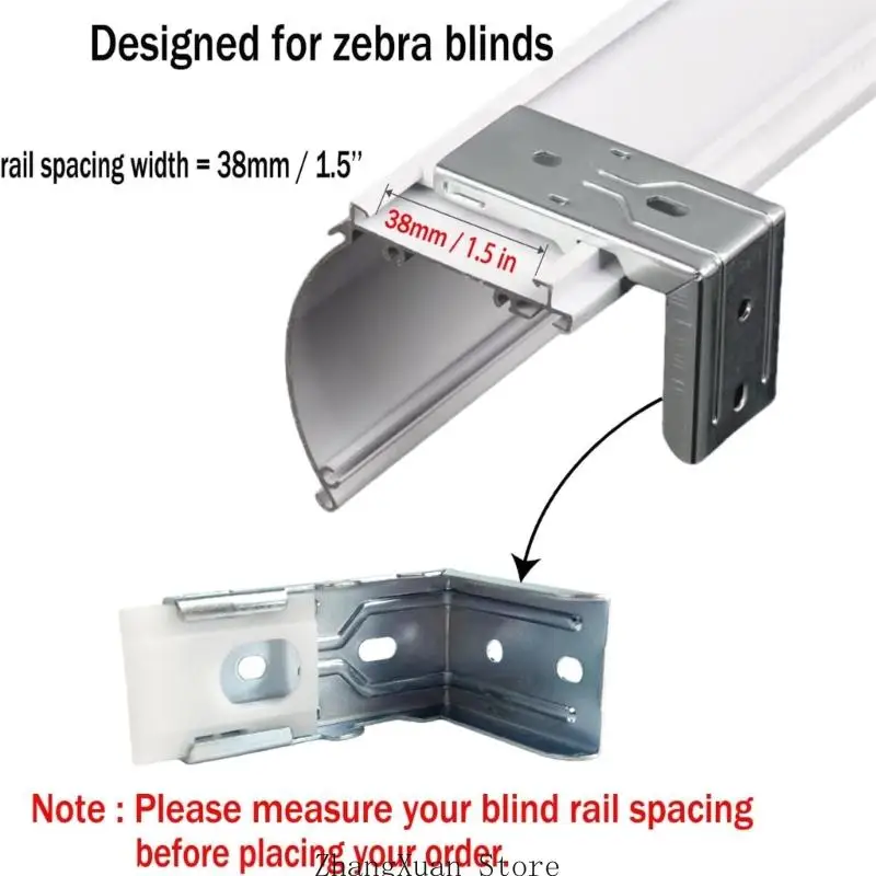 Montagehalterungen für Vertikaljalousien, Ersatz-Hardware, Installationszubehör für innen und außen, Zebras Shade 3XUF – Detail 8