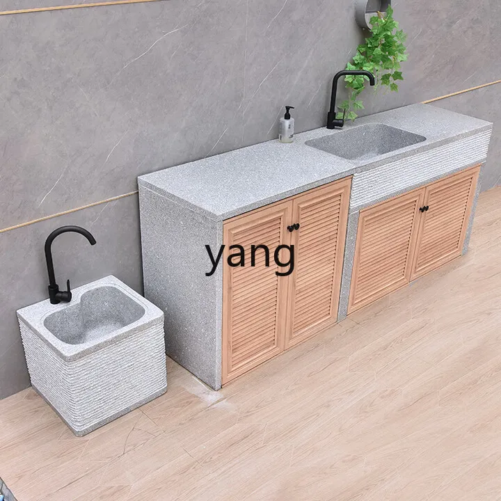 LZR natural granite outdoor wash basin villa garden marble console