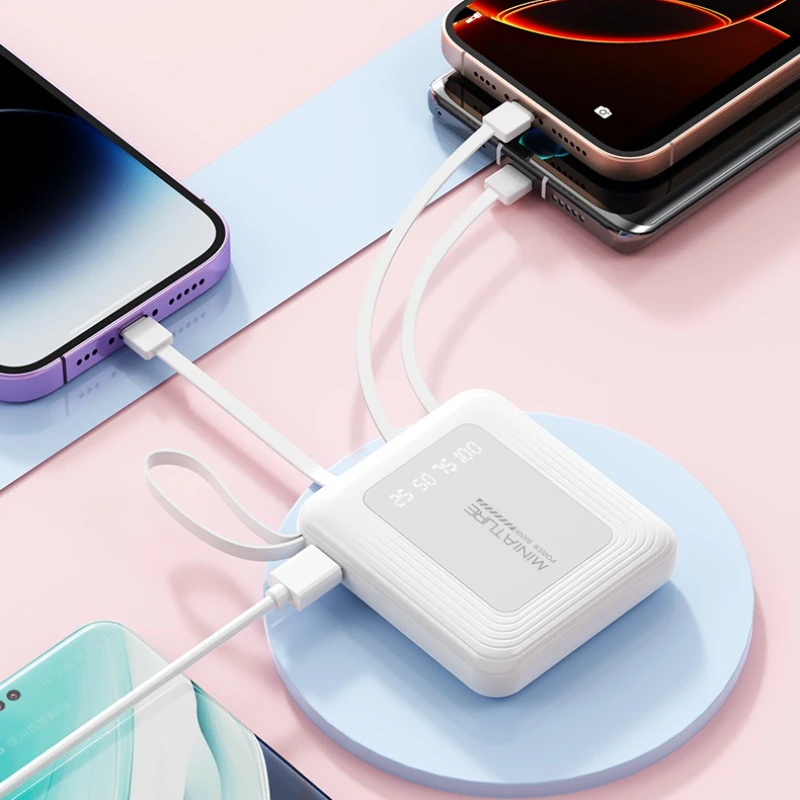 Powerbak 20000mAh 10000mAh قوة البنك المدمج في كابل الهاتف بطارية خارجية Powerbank شاحن شحن سريع آيفون سامسونج #3