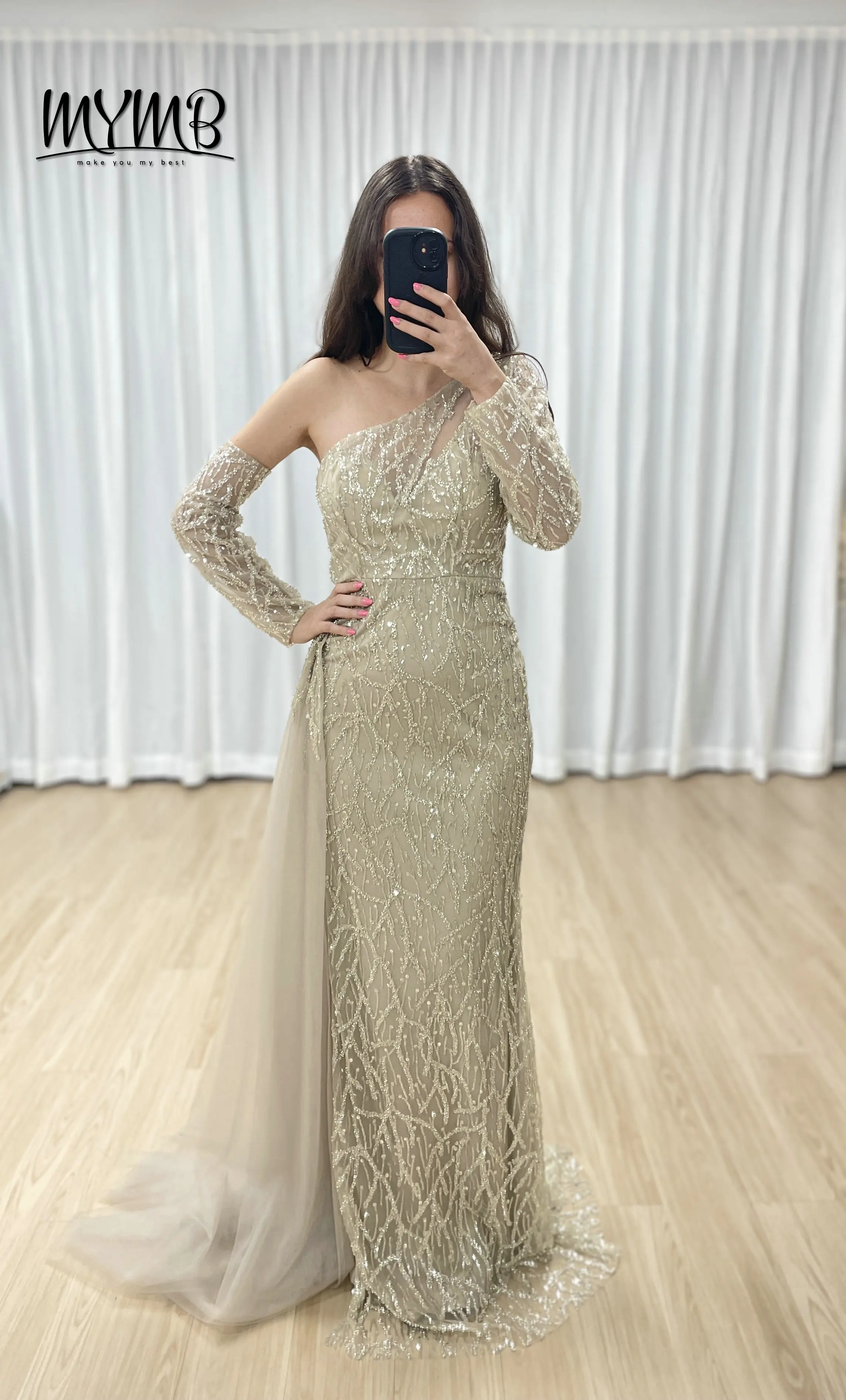 

MYMB Элегантное вечернее платье с длинными рукавами и вышивкой, шикарное вечернее платье 2025 года, длинное облегающее платье больших размеров, женское вечернее платье DDS052-2