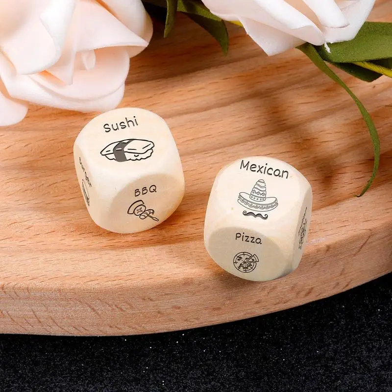 Funny Wooden Dice Game Decide Movie And Food Couple Date Night Games Dinner Decision Dice What To Eat What To See With Friends