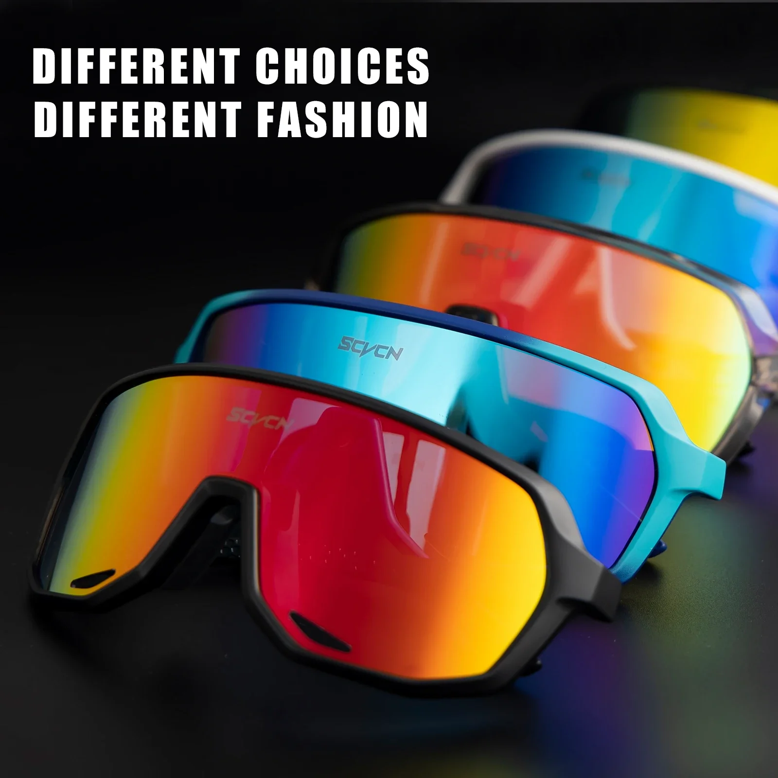 SCVCN Cycling Glasses Cycling Sunglasses UV400 Photochromic Bicycle Eyewear Sports MTB Outdoor Bike Goggles Man Eyepieces