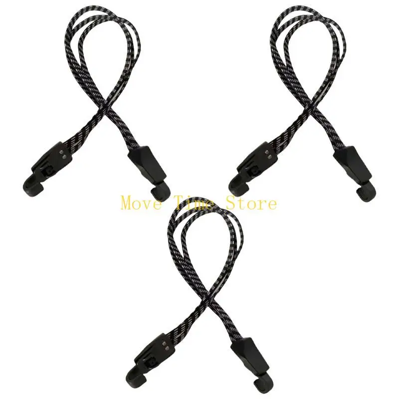 92ME 3Pcs Elastic Strap with Hook Bungee Cord Outdoor Elastic Bungee Strap