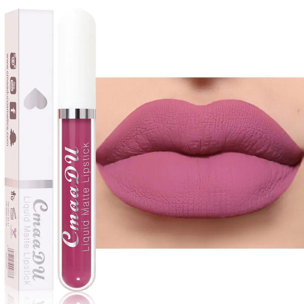 18 Farben wasserdichter matter Lippenstift lange letzte sexy Frauen feuchtigkeit spendende Lip gloss Antihaft-Lippen tönung Make-up-Kosmetik für fema a0e0