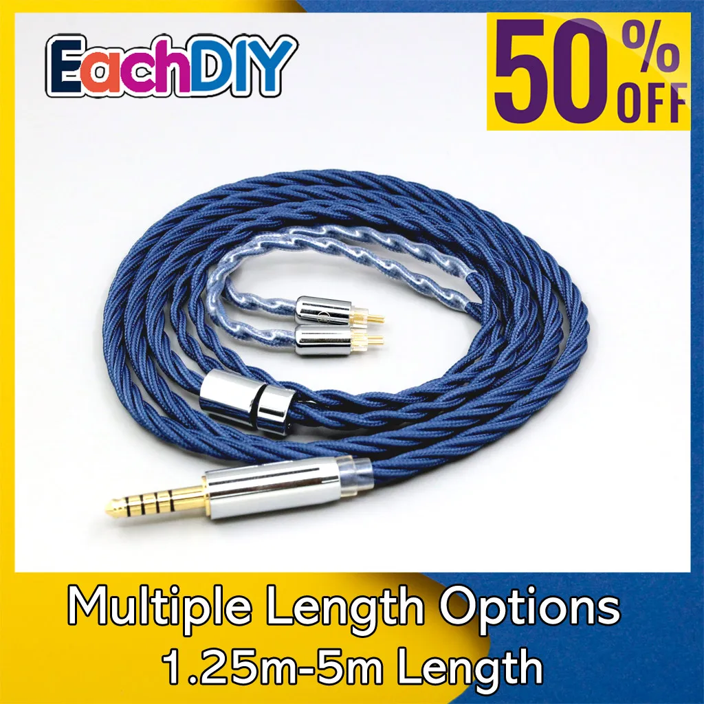 Cable de auriculares de manga completa de aleación de grafeno OCC, plata pura 99%, para S-EM6 auditivos, V2, S-EM9, terciopelo, V2, ES2, ES3, ES4, ES5, LN008620