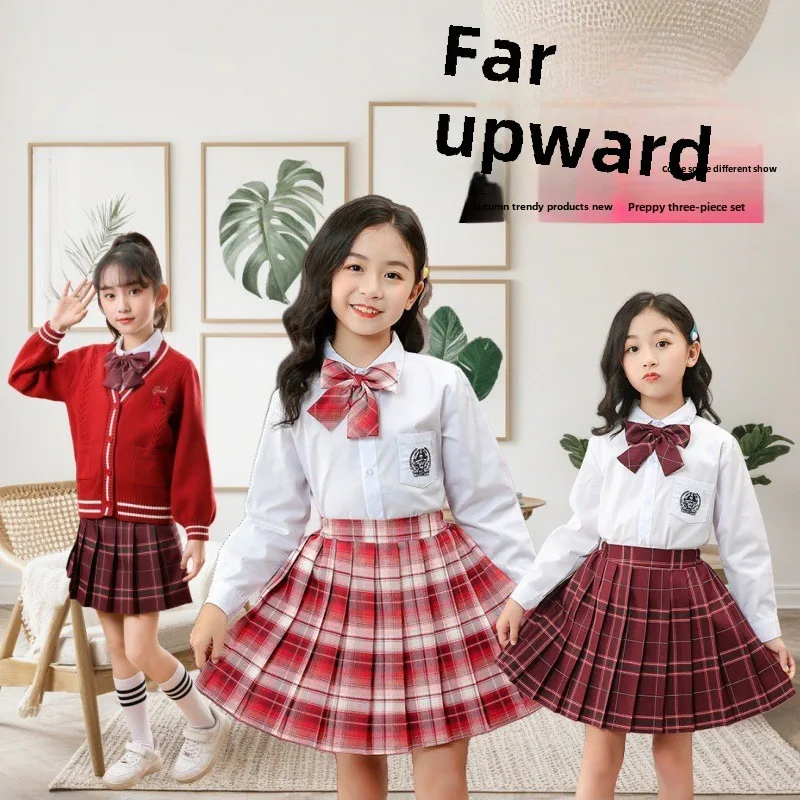 JK Uniform Skirt Long Sleeve Top Pleated Skirt College Style Show School Uniform Set  School Girl Uniform  Pleated Skirt