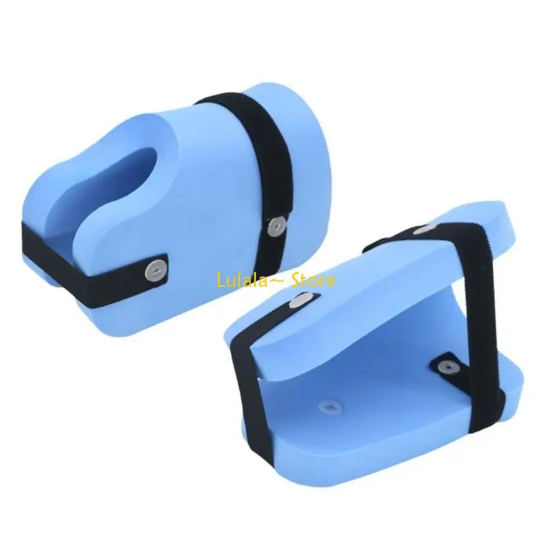 Y4QA อเนกประสงค์ Blue Sturdy Foam Aquatic Cuffs สำหรับว่ายน้ำและออกกำลังกาย 2 แพ็คพร้อมสายรัดปรับระดับได้สำหรับทุกขนาด