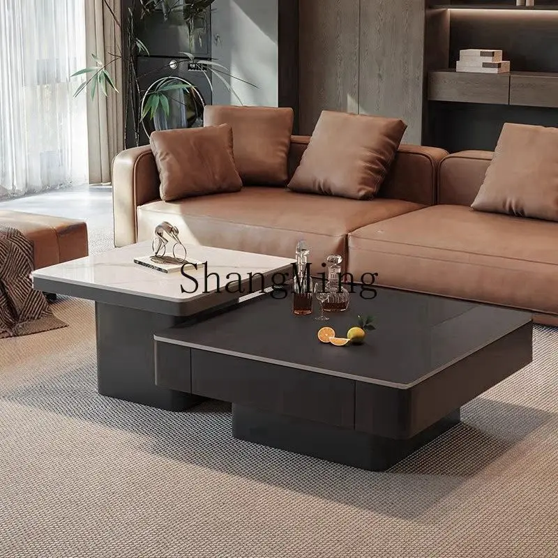 FG ضوء فاخر حديث راقي شقة صغيرة غرفة المعيشة طاولة القهوة المنزلية طاولة القهوة المربعة البسيطة #3