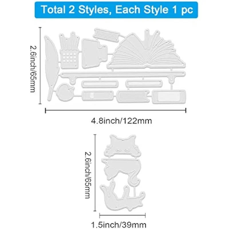 Books Cat Cutting Dies Bookshelf Carbon Steel Stencil Template Metal Die Cutting Template