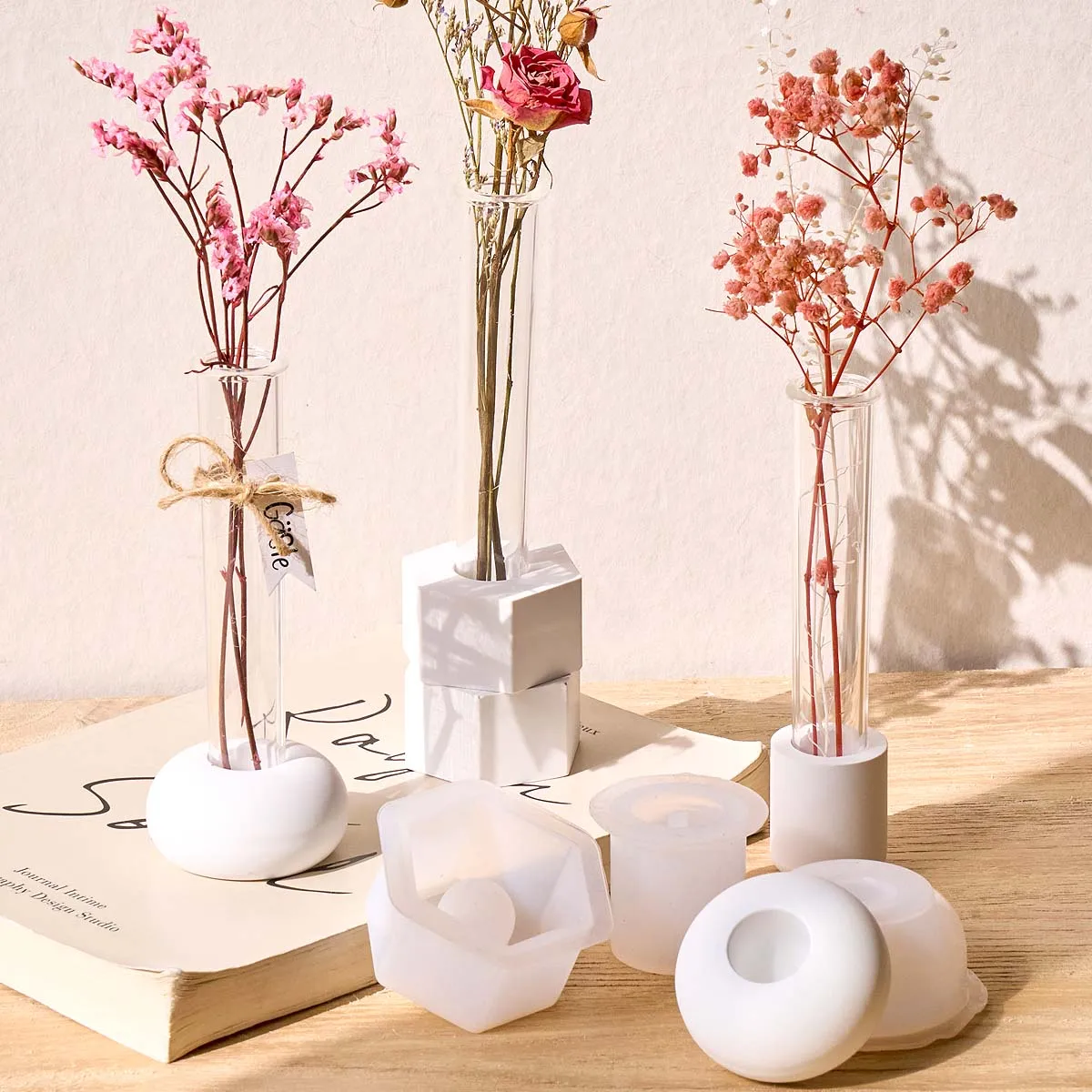 Creativity Mini Flowerpot Silicone Mold DIY Nordic Hydroponics Test Tube Vase Casting Molds Plaster Resin Craft Making Home De