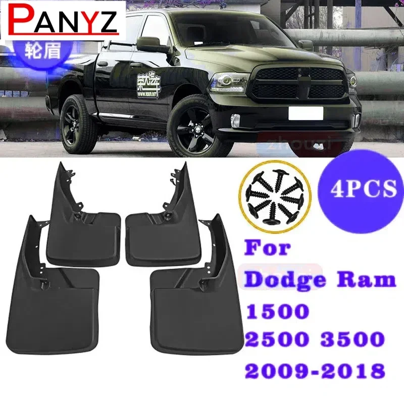 Para dodge ram 1500 2500 3500 2009-2018 4 pçs novo respingo guar mud guards mud flaps fender estilo do carro acessórios automóveis