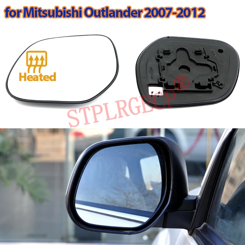 Auto-Ersatz-Seitenrückspiegel mit Heizung, beheiztes Spiegelglas mit Platte für Mitsubishi Outlander 2007-2012