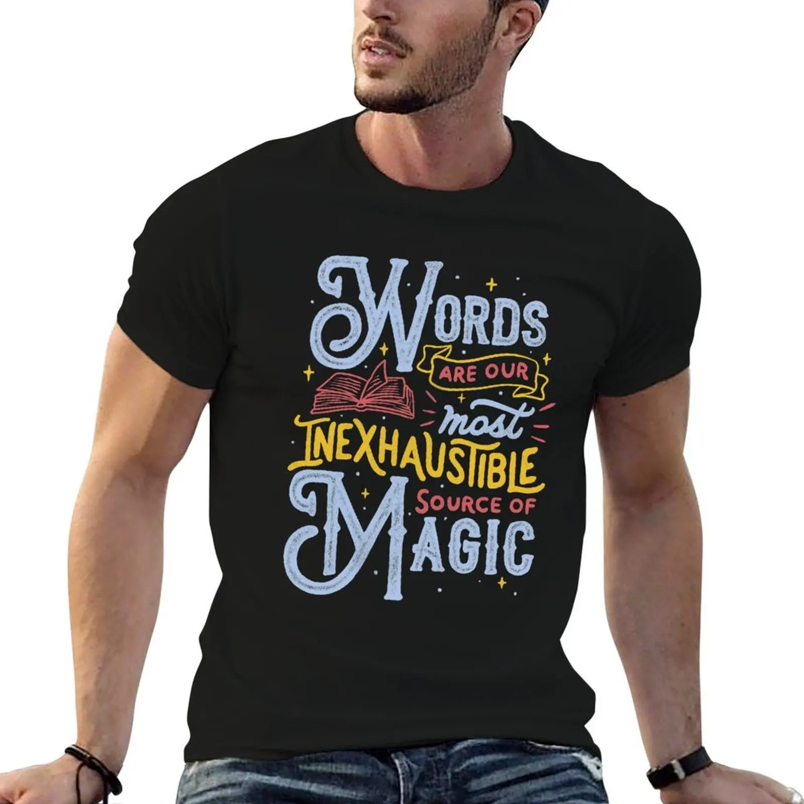 

Футболка Words Are Most Inexhaustible Source Of Magic, мужская футболка, хлопковые футболки высокого качества, футболка из 100% хлопка
