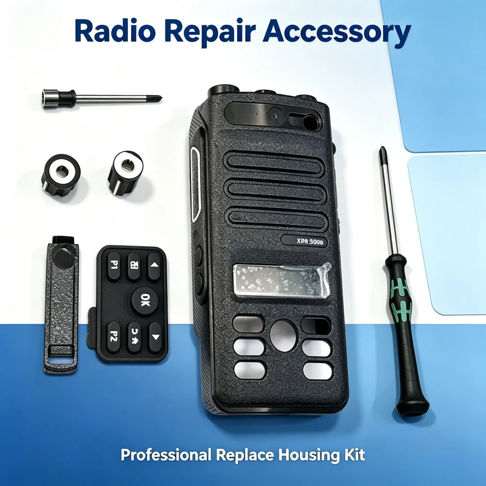 Replacement Housing Kit Black Front Shell Repair Part Compatible with Motorola XPR3500E XIR P6620i DEP570e DP2600e Walkie‑talkie