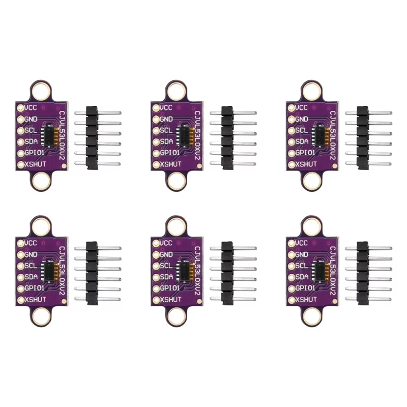 GTBL 6PCS VL53L0X V2 Laser Distance Measuring Sensor Module Time-Of-Flight Distance Measurement With Serial And PWM Output