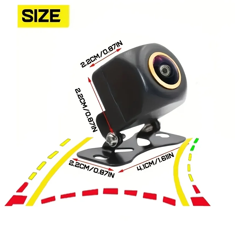 عدسة عين السمكة 170 °   كاميرا احتياطية عكسية مع رؤية ليلية عالية الدقة بالألوان الكاملة - لسيارات الدفع الرباعي والبيك اب والتخييم والجرار والشاحنة والشاحنات والمركبات الترفيهية