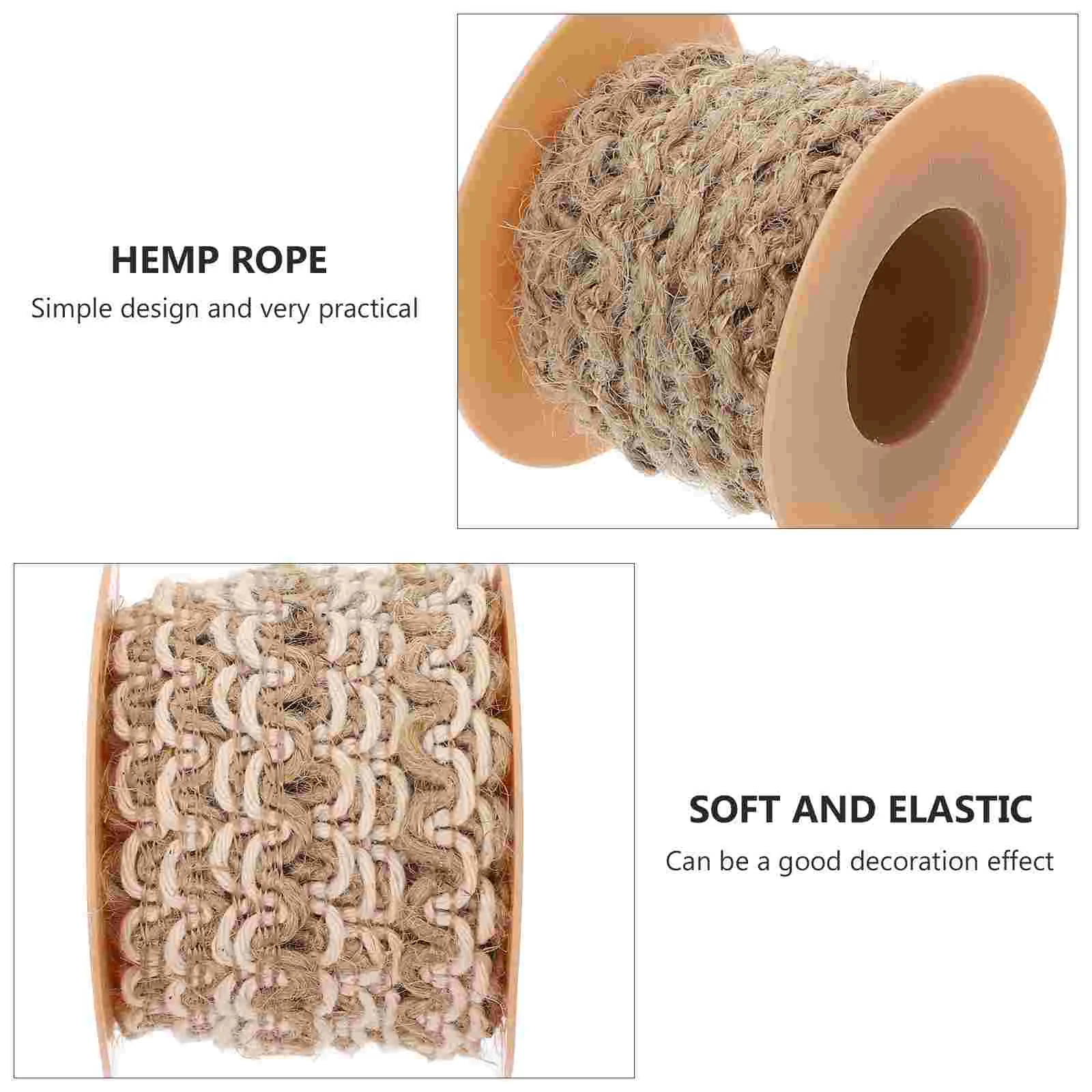 4 Rolls to Weave Woven Rope Lace Ribbon Dreses Decor Jute 500X04CM Cake Decorations Fabric Trim DIY Braid