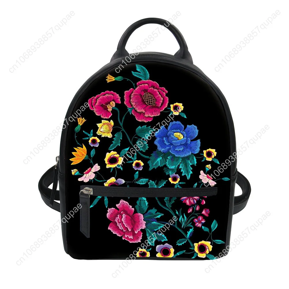 Fashionable Ethnic Floral Prints Custom Backpack Purse Carter Schoolbags Double Shoulder Bag Mini Daypack Leather Travel Bag