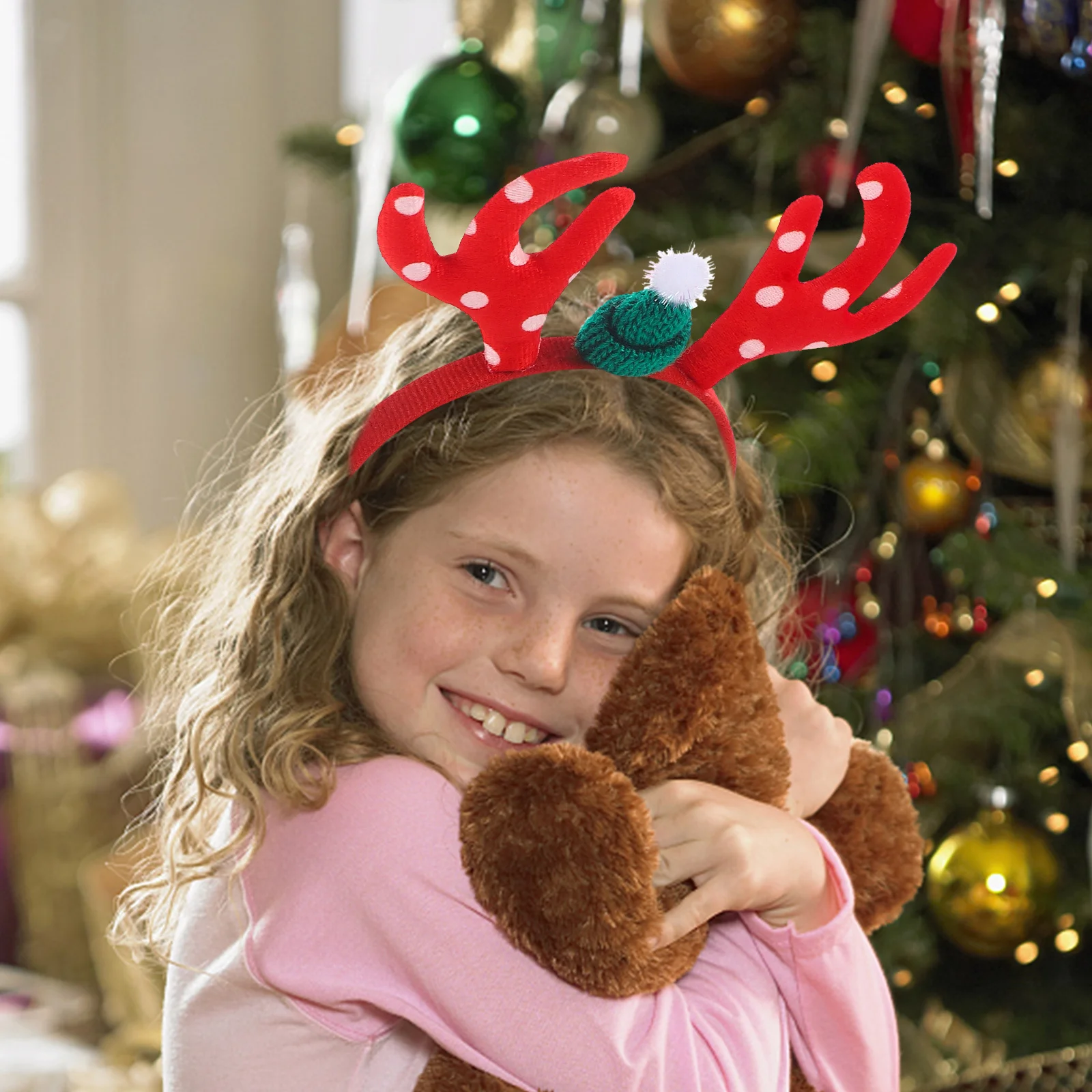 

7Pcs Christmas Hair Band Cartoon Style Stretchy Headband Party Accessory Lightweight Non-Deformation Headwear for Women Kids