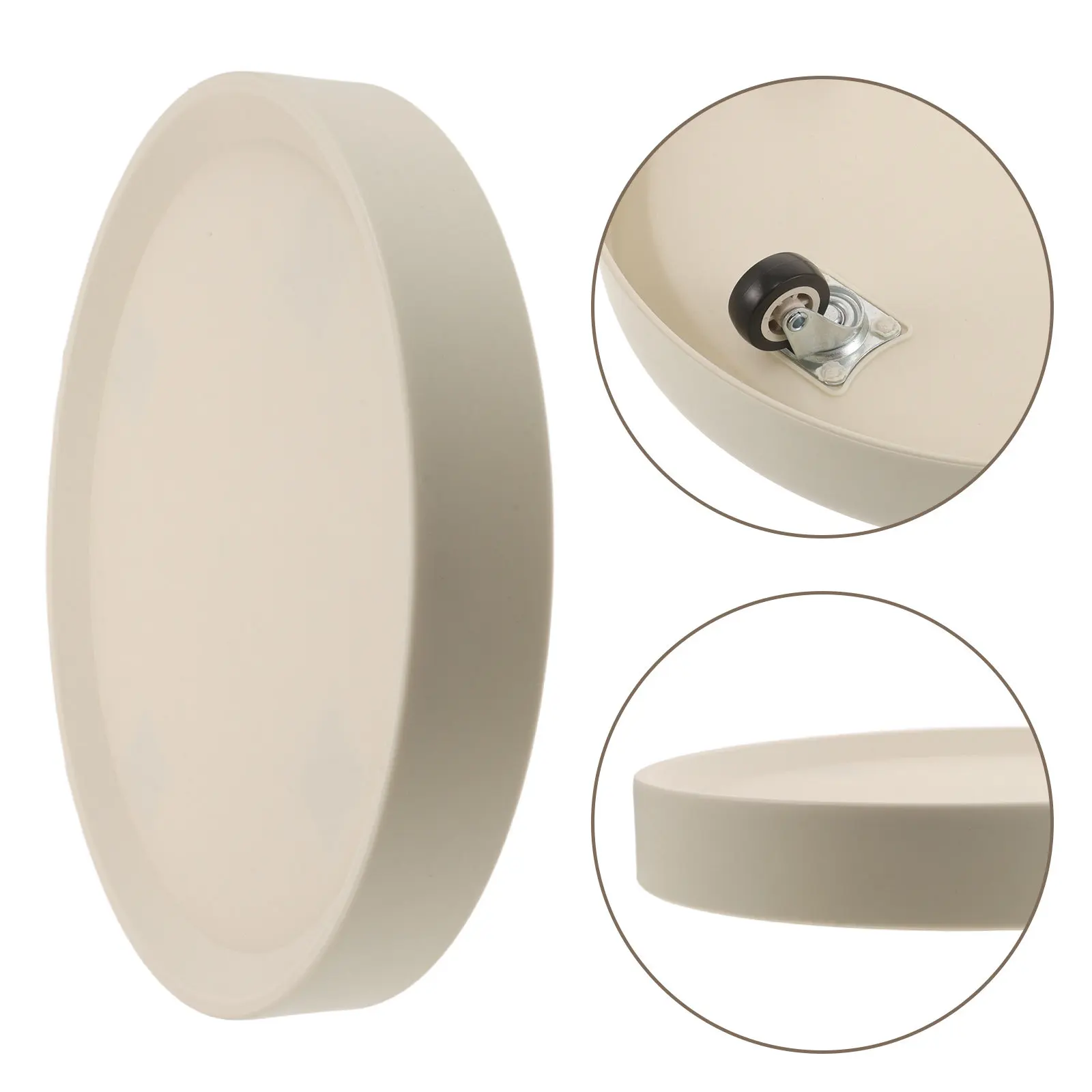 Round Flower Pot Tray Leakproof Plastic Rolling Plant Saucer Indoor Outdoor Patio Planter Base Hidden Wheels Plant Caddy